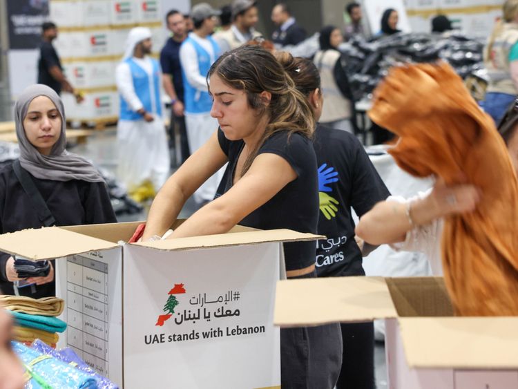 ‘UAE Stands with Lebanon&#039; collects 450 tonnes of aid supplies for Lebanon