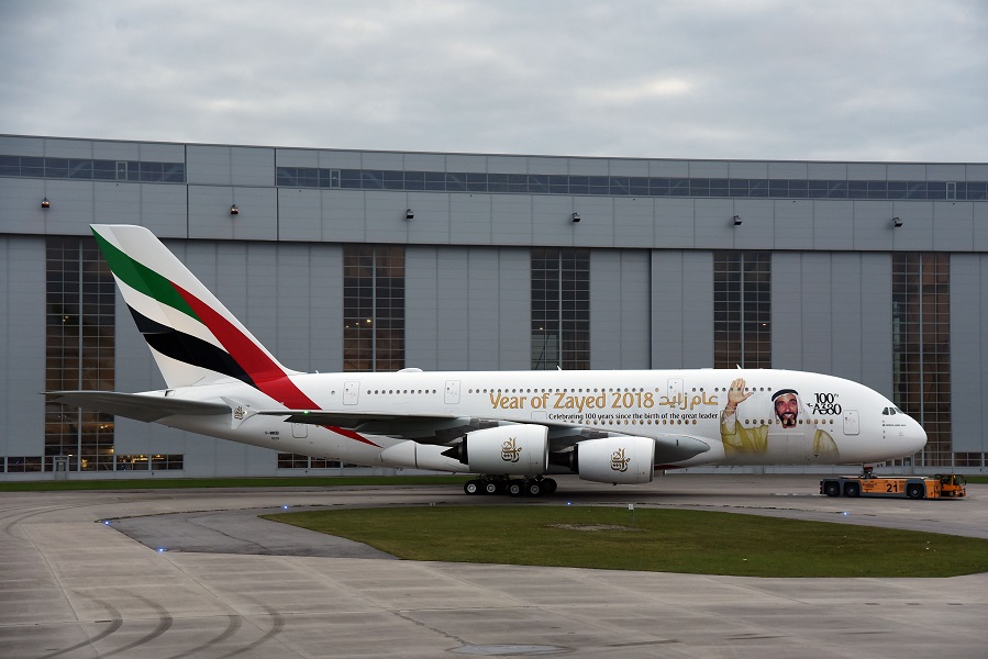 Emirates dedicates 100th A380 livery to HH Sheikh Zayed with special tribute (Video)