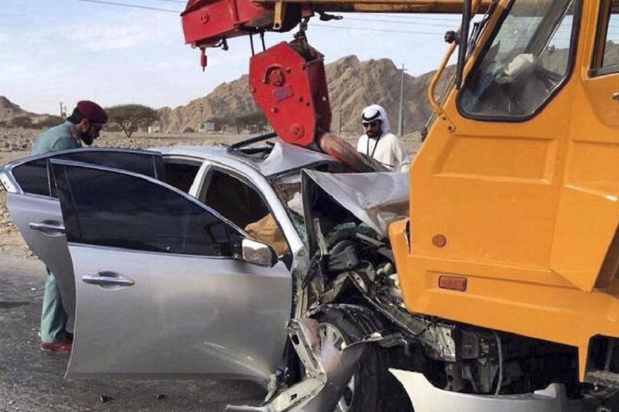 Two die as car ploughs into crane in horror smash in Ras Al Khaimah