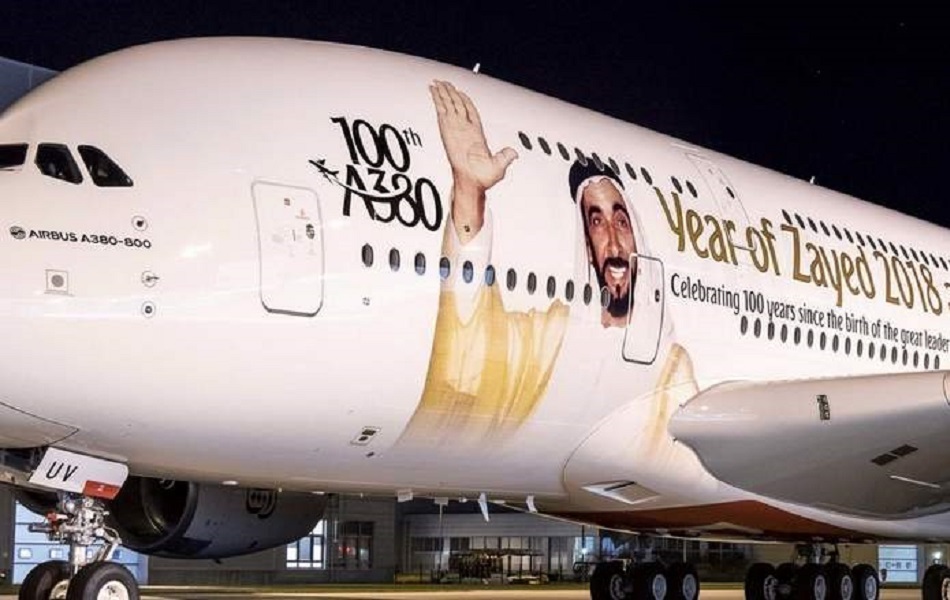 阿联酋航空迎来第100架空客A380客机