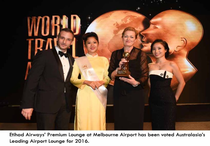 Etihad Airways’ Melbourne Premium Lounge voted Australasia’s best at 23rd WTA 