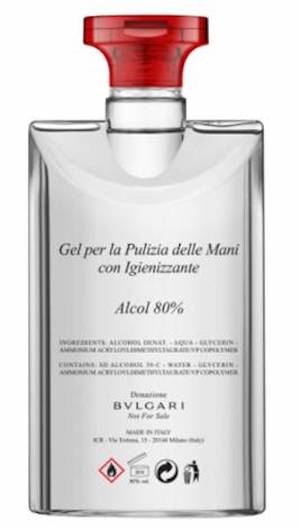 Bvlgari intensifies support to Italian authorities to fight Covid-19 with an important donation of hand cleansing gel with sanitizer produced by its long-term fragrance-manufacturing partner, ICR