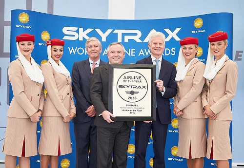 Emirates named World’s Best Airline at Skytrax World Airline Awards 2016 
