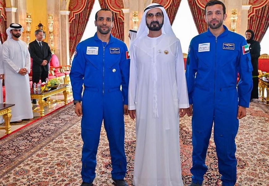 Sheikh Mohammed meets the men training to carry the UAE flag into space for the first time