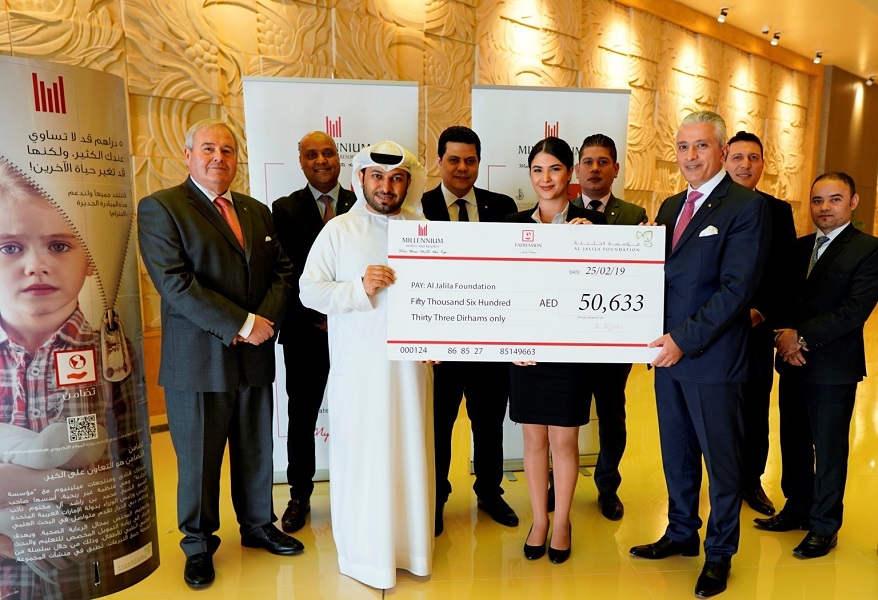 Millennium Hotels and Resorts MEA donates proceeds from “Taddamon” initiative to Al Jalila Foundation 