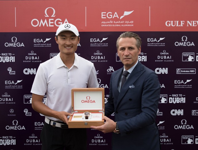 Li Haotong wins the 2018 OMEGA Dubai Desert Classic