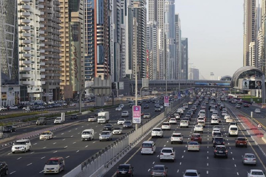 Red road markings on Sheikh Zayed Road to warn speeders in Dubai