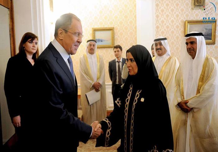 Russia&#039;s Minister of Foreign Affairs Sergey Lavrov receives Dr. Amal Abdullah Al Qubaisi