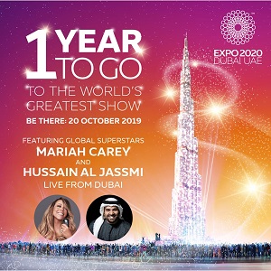 &#039;One Year to Go&#039; until Expo 2020 with Mariah Carey, Hussain Al Jassmi live in Dubai