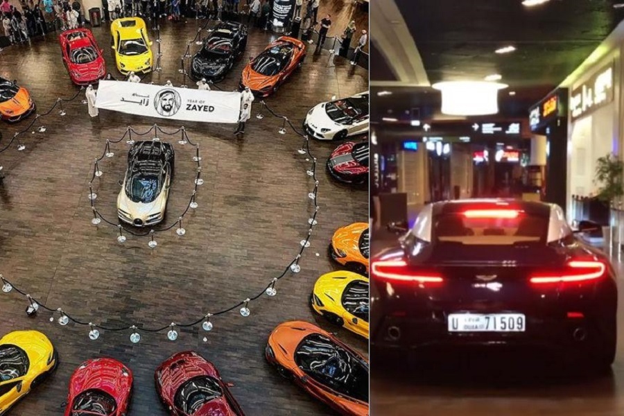 Supercars driving through Dubai Mall this weekend