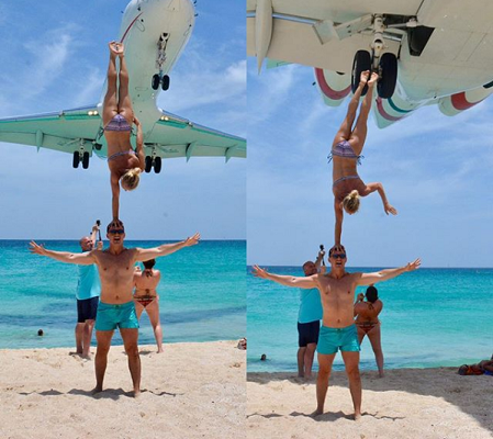 Travellers slammed for &#039;close call&#039; plane stunt at famous beach (Video)