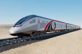 New train being tested on Etihad Rail tracks in Dubai