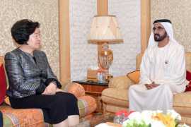 迪拜酋长谢赫穆罕默德接见中央统战部部长孙春兰