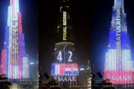 Burj Khalifa celebrates France&#039;s World Cup victory (Video)