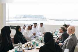 Mohamed bin Zayed receives Bill Gates at the Louvre Abu Dhabi