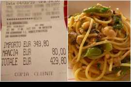 Stunned Japanese tourists are charged £380 for two plates of spaghetti and fish in Rome