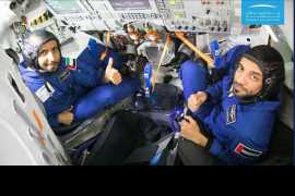 UAE’s astronauts pictured during space training in Russia
