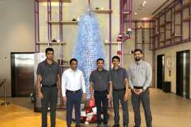 Studio M Arabian Plaza creates eco-friendly Christmas tree with 1200+ used water bottles